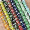 10pcs Round 12mm Flower Pattern Handmade Lampwork Glass Loose Beads For Jewelry Making Accessories DIY Crafts Findings