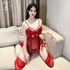 Sexy Sexy Lingerie Women's Lace Bare Chest Passion Uniform Free Backless Suspender Nightclub Robe