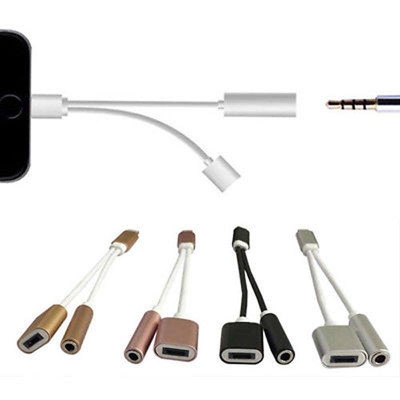 2in1 Lightning To 3.5mm Audio Headphone Adapter Charger Cable For iPhone 7/7 Plus