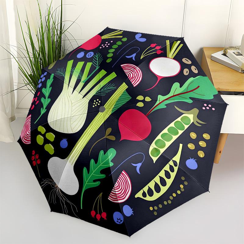 

1pc Vegetable Medley Umbrella with Plastic Handle,Compact & Stylish,Cartoon Pattern,Outdoor UmbrellaPT315