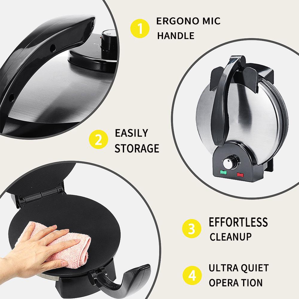 Aparat electric pentru clătite și clătite cu temperatură reglabilă și coacere pe ambele părți