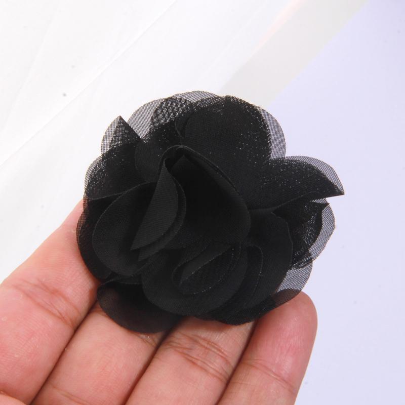 10 Stück 2,6" Tüll Niedlich Handgefertigt Kern Organza Chiffon Stoff Künstliche Gaze Blume Hochzeitskleid Hüte Stirnband Brosche DIY Zuhause