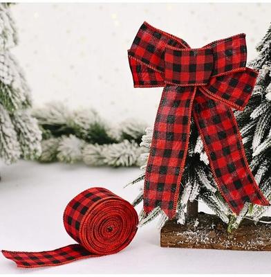 Nuove Decorazioni Natalizie 2 Metri Nastro a Quadri Nastro a Quadri Rosso e Nero Nastri Bianchi e Neri Decorazione Albero