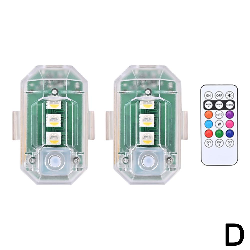 8 Colors Vehicle Decorative Lights Motorcycle/Car LED Light Remote Ver Lights Car Control DIY Modification Atmosphere Decor G9K3