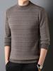 Men's 100% Pure Cashmere Thickened Fleece-Lined Winter Sweater - Solid Color, Round Neck, for Middle-Aged.