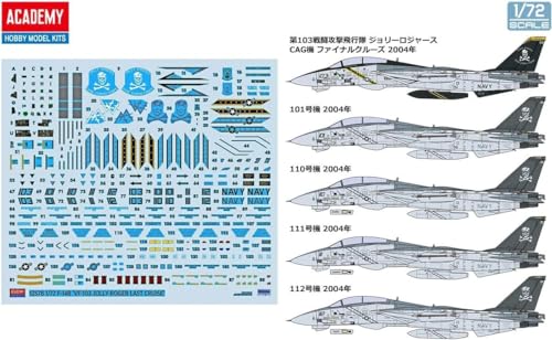 Academy 1/72 scale US Navy F-14B Tomcat VF-103 Jolly Rogers plastic model kit (12578)