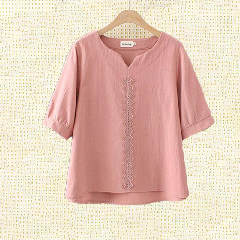 

Elegant Summer 2026 Women s Cotton-Linen Two-Piece Set: Short Sleeve Top & Wide-Leg Pants M for 40-50 kg