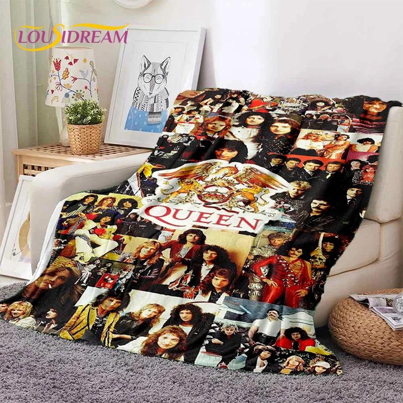 Klassiker Queen-Rockband Freddie Weiche Flanelldecke für Betten Schlafzimmer Sofa Picknick, Überwurfdecke zum Zudecken Outdoor-Freizeit Geschenk