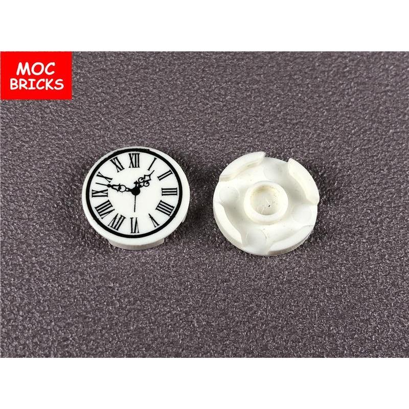 10pcs / Lot White Tile Round 2 X 2 Clock Including Roman Numerals Simple Pattern Learning Building Blocks DO-IT-YOURSELF Playthings Children Xmas