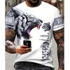 New Summer Men's Fashion T-shirt Personality Crow Printed Men's T-shirt Top
