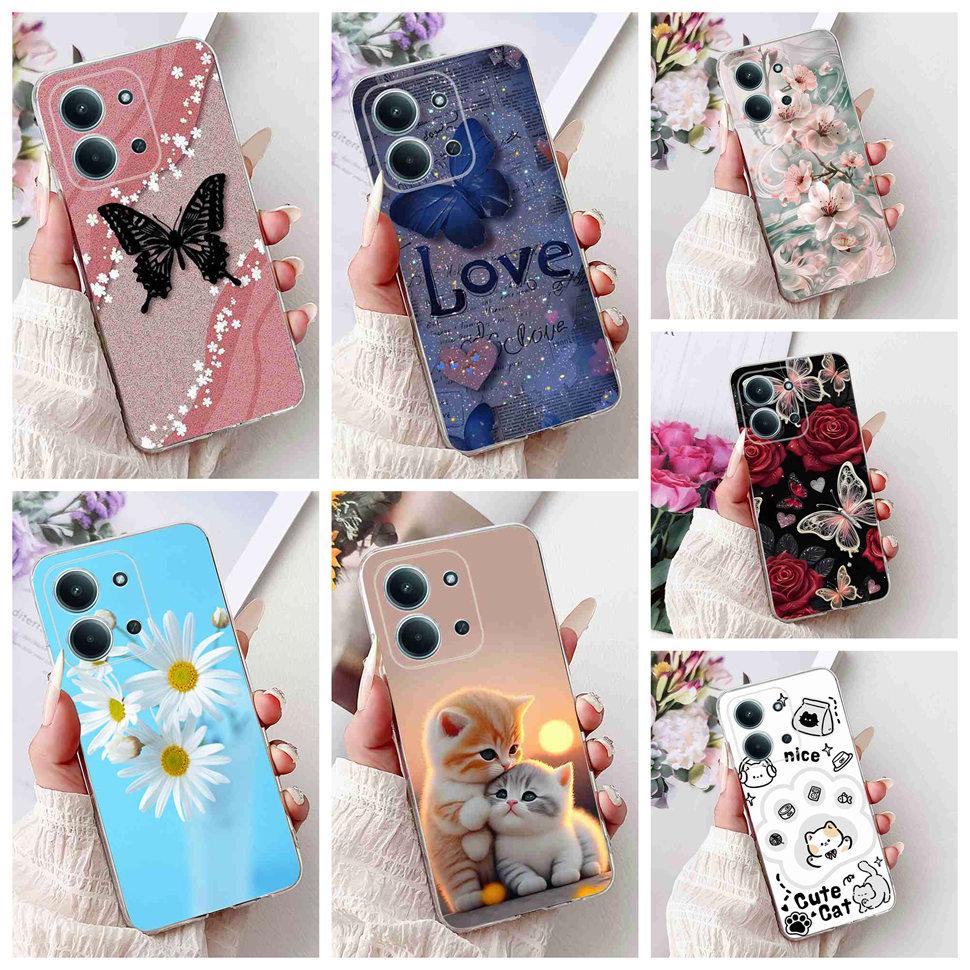 For Xiaomi Redmi 15C 4G 25078RA3EA Case New Butterfly Cute Cat Soft Silicone TPU Cover For Redmi 15C 15c 4G 6.9" Phone Casing