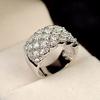 Luxury Ladies Rhinestone Inlaid Finger Ring Wedding Engagement Jewelry Gift