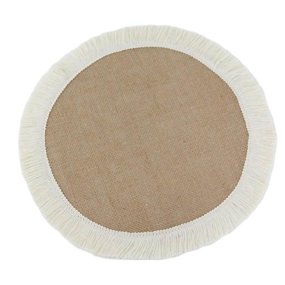 36/38cm Braided Place Mats Heat Resistant Cup Coaster Mat Vintage Round Placemat  Dining Table