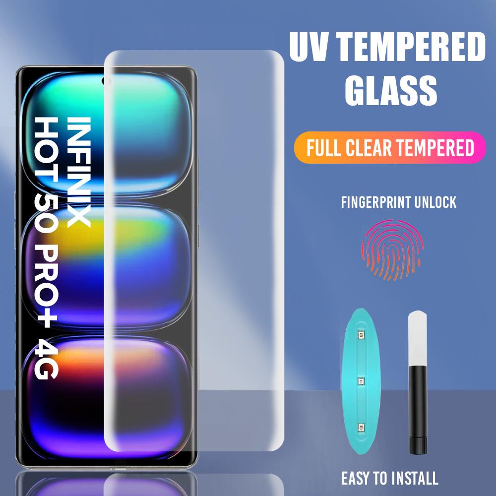 

TCF Nano UV Light Full Adhesive Borderless Curve Tempered Glass for Infinix Hot 50 Pro+ 4G