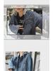 Men's Retro Hong Kong-Style Hooded Denim Jacket, Spring/Autumn Casual Loose-Fit, Trendy Workwear.