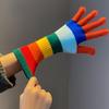 Autumn Gloves Plus Fleece Men's and Women's Fashion Jacquard Reverse Stitch Pineapple Winter Warm Glove Knitted Fingerless Glove