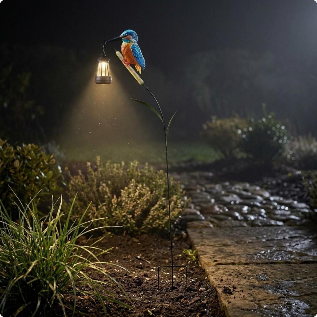 bird Garden Lantern Colorful Solar Warm White