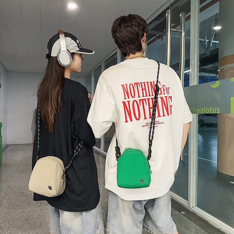 Summer new small bag mini lightweight multi-compartment shoulder messenger bag solid color cute couple shell mobile phone bag