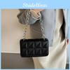 Wholesale Simple Fashion Diamond Chain Underarm Single Shoulder Bag Women 2023 Winter New Stylish Trendy Small Square Bag White