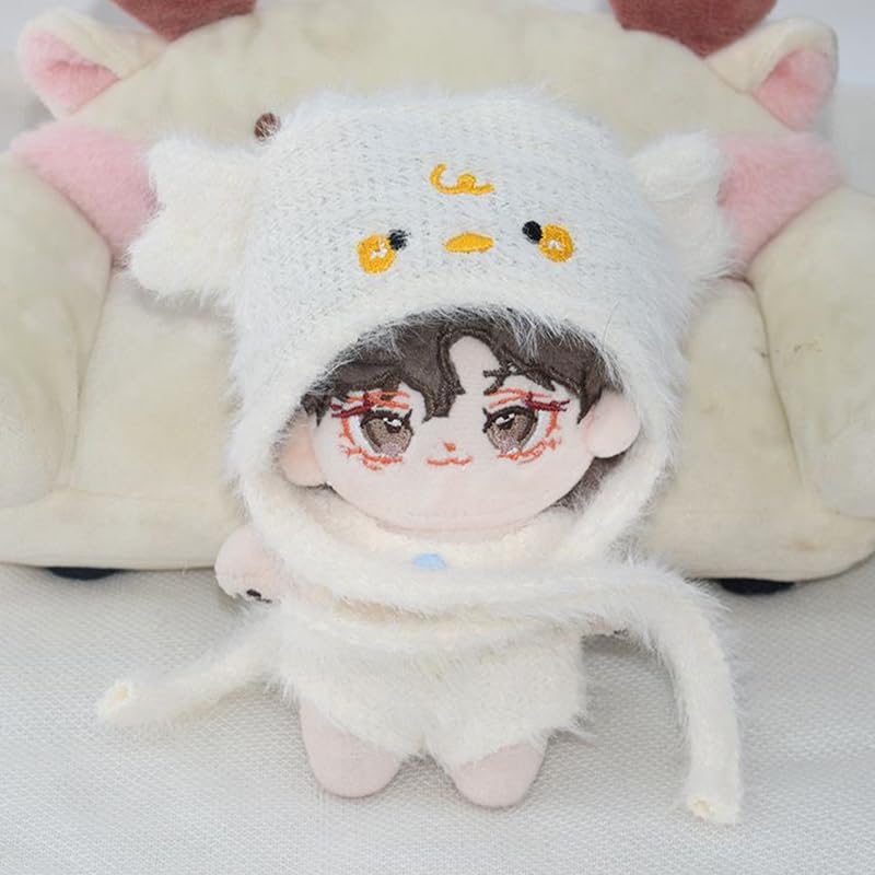 Plush Knit Hat and Costume Set for 10cm Plush Toys, White [Used]