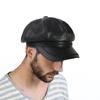 Newsboys Beret Hat Women Girl PU Leather Octagonal Hat Winter Rural Street Caps