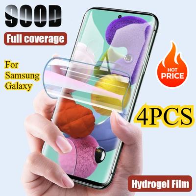 Lot de 4 films hydrogel pour Samsung Galaxy M21, A21s, A51, A71, A31, M30S, protection d'écran, pas du verre