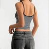 Damska Top na ramiączkach Bez rękawów Kwadratowy dekolt Streetwear Pasiasty Tank Top Dopasowany Elastyczny Codzienny