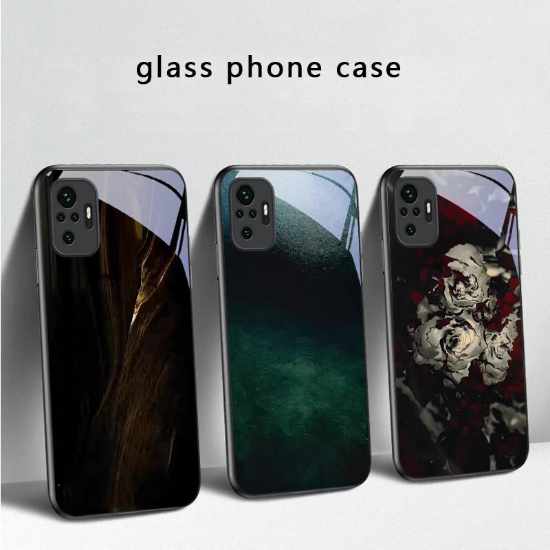 Bark texture texture For Redmi Note 14 Pro+ 13 Pro 8 9 9S 12S 10 Pro 11 12 13C 14C A3 12 13 K60 Ultra Black Glass Phone Case