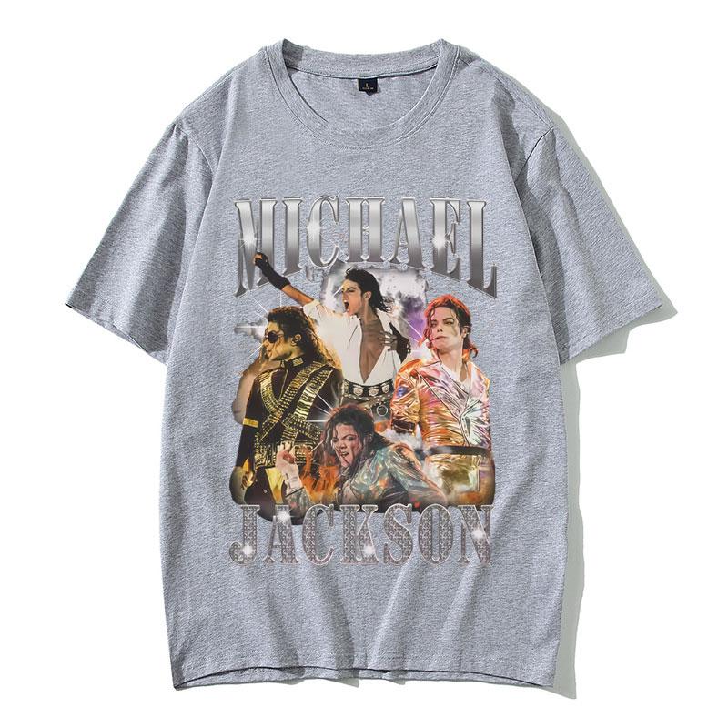 Classic Unisexs Michael Jackson Pattern Tshirt 2026Summer Luxury Retro Gothic Rock Fashion Tshirt Unisexs Cotton Oversized Tshirt