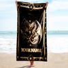 1PC Custom Name Golden Dragon Crest Beach Towel Highly Absorbent And Sand-Resistant Towel for Swimming, Pool, Yoga, And Travel Lightweight