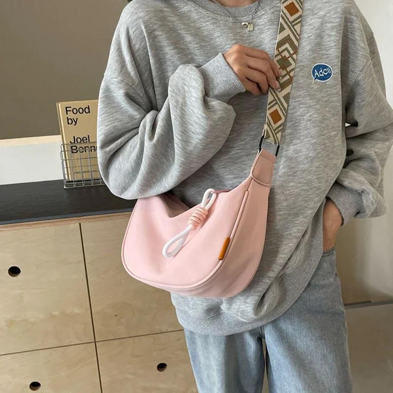 Nowa Modna Torba Crossbody Prosty Design Szerokiego Paska na Ramię Torba na Jedno Ramię Oryginalny Styl Dojazdy Pieróg Damska Torba
