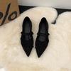French Gentle and Versatile Light Mouth Single Shoes Women's 2024 Autumn New Comfortable and Not Tired Feet Pointed Flat Mary Jane Shoes
