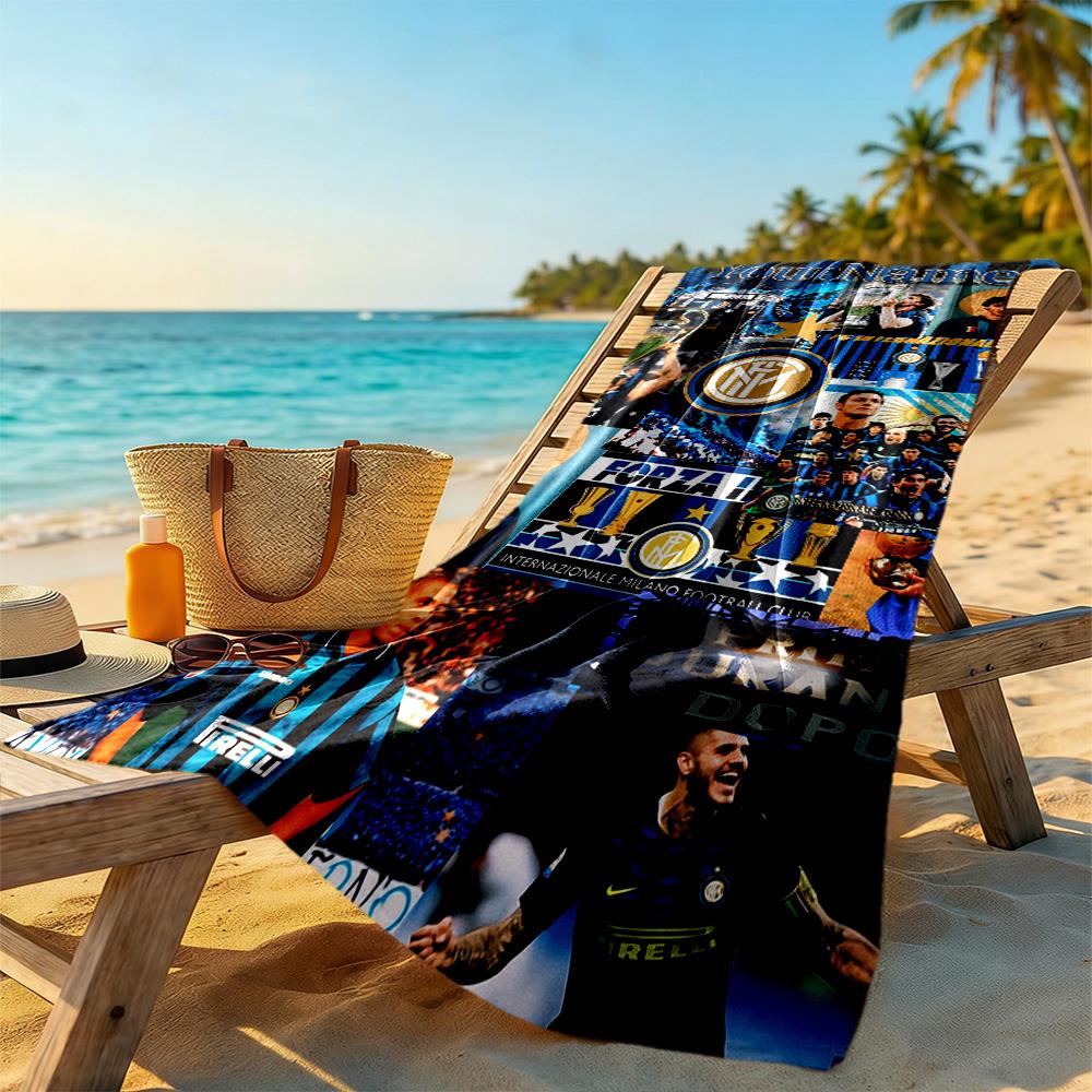 Inter Milan Customize Your Name Beach Towel Quick-Dry Soft Microfiber