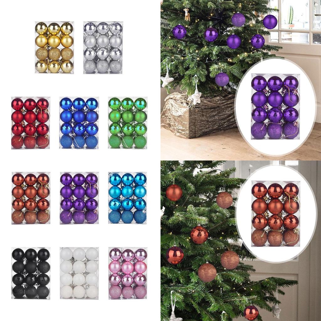 24 Stück Weihnachtsbaumkugeln Christbaumschmuck Dekorationen für Neujahr Verlobung Weihnachtsbaum Jubiläum Partyzubehör