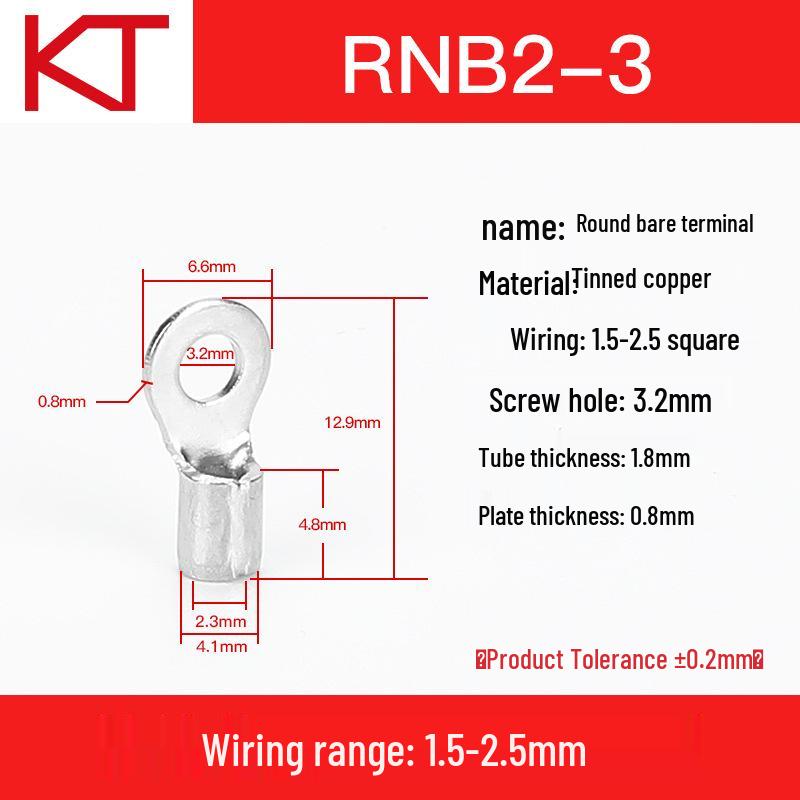 Kaitong Round Bare Crimp Terminals RNB2-12 KT-TO.