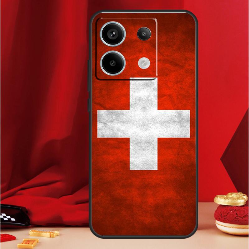 Switzerland Swiss Flag Case For Xiaomi Redmi Note 9 10 11 12 13 Pro Plus 9S 10S 11S 12S Redmi 12 10C 9C 13C Coque Redmi 10A