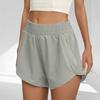 Women's Athletic Shorts High Waisted Running Solid Shorts With Zip Pocket Workout Shorts