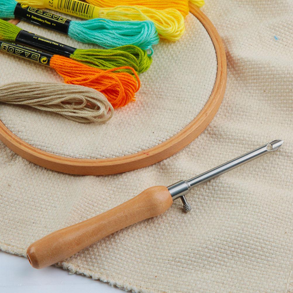 Wooden Metal Punch Needle Kit Felting Needles Embroidery Tools Wool Yarn Crafts Sewing Needle Set Stitching Needles