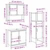 Bathroom Furniture Set with Shelf and Door 3 pcs Brown Particleboard