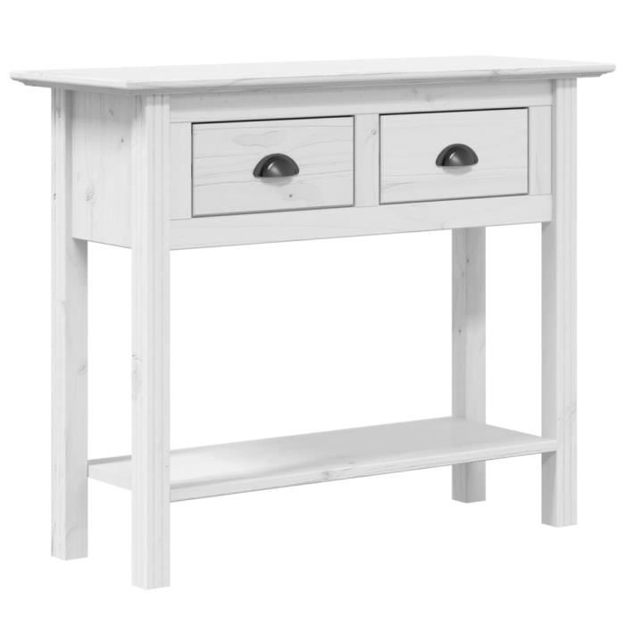 VidaXL Table console BODO blanc 90x34,5x73 cm bois de pin massif 355071