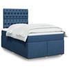 VidaXL Bed Slat Base with Mattress Blue 120x200 Cm Fabric, Bed, Platform Bed, Panel Bed, Bedroom Furniture 3293560