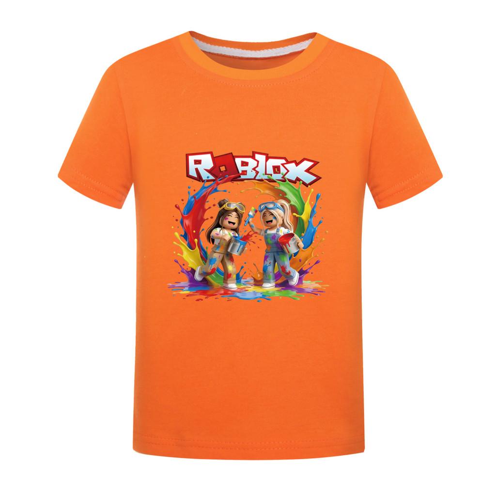 5577 Kids Casual Roblox Print Short Sleeves T-Shirt Top
