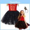 Elegant Nutcracker Dress With Sequin Accents Cosplay Outfit For Girls On Halloween