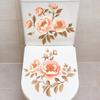 Pegatina para Baño y WC de 2 Hojas, Estilo Moderno Minimalista, Patrón de Flores y Mariposas, Autoadhesivas, Pinturas para Decoración de Baño y Sala de Estar