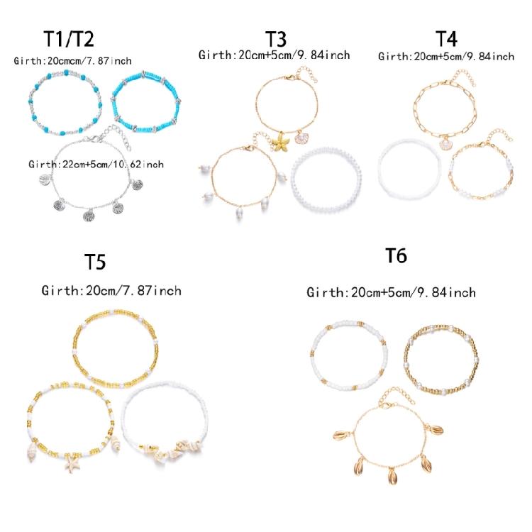 Stackable Anklet Beach Vacation Jewelry Multilayer Shell Bead Ankle Chain Handmade Comfortable Alloy Seaside Accessory