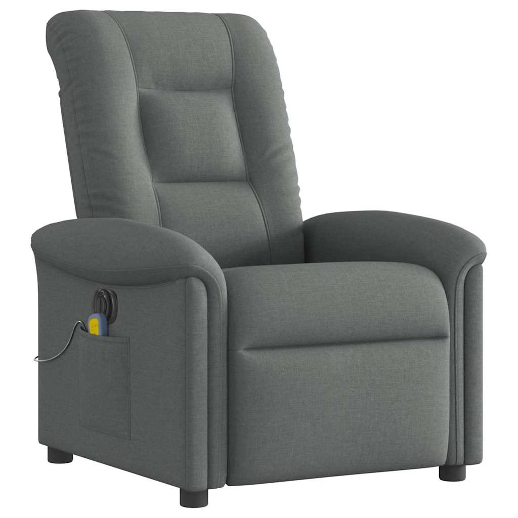 Foldable Massage Armchair, Electric, Dark Grey, Fabric