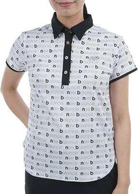Golf Short Sleeve Polo Shirt 2 Women's (Stretchy/Border Print) / 012-5168501 032_White [L]