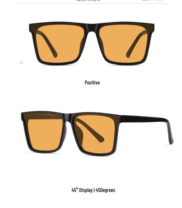 2024 Men's Square Frame Anti-UV Driving Sunglasses - New Douyin Celebrity Style