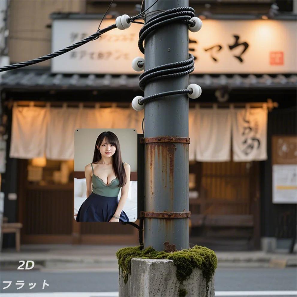 Retro Green Dress Metal Wall Art 8x12 Inch, Vintage Japanese Woman Portrait Iron Sign for Living Room Home Decor