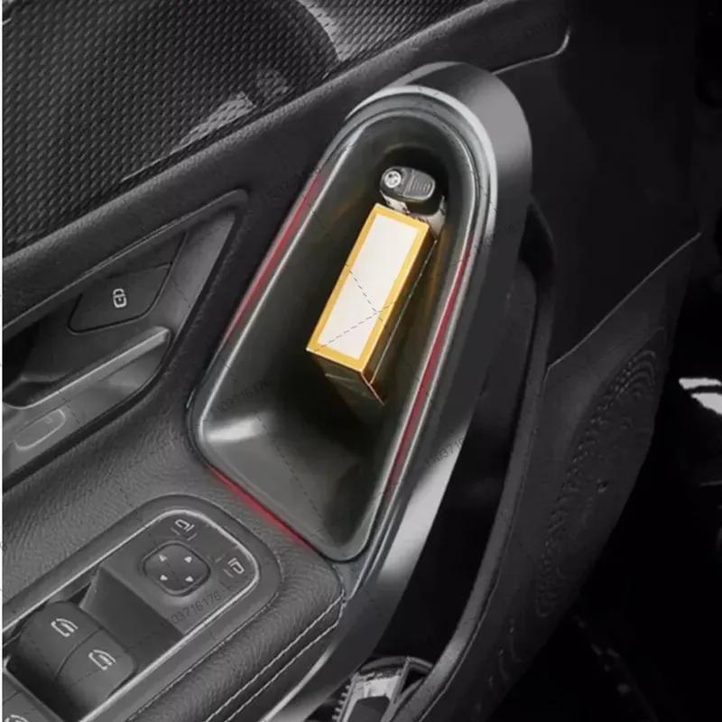 For Mercedes Benz A CLA Class W177 C118 A200 -24 Black ABS Car Door Handle Storage Box Container Organizer Tray Holder Trim